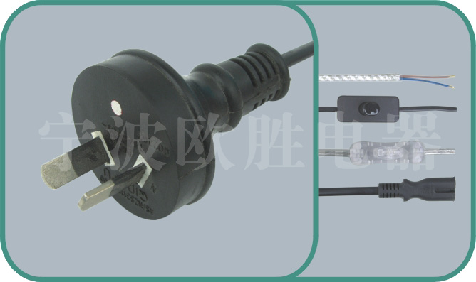 Australian SAA power cords,D05A/D05B 10A-250V,saa cord,australian plug