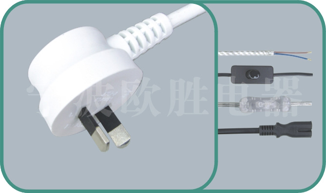 Australian SAA power cords,OS-05C 7.5-10A/250V,saa cord,australian plug