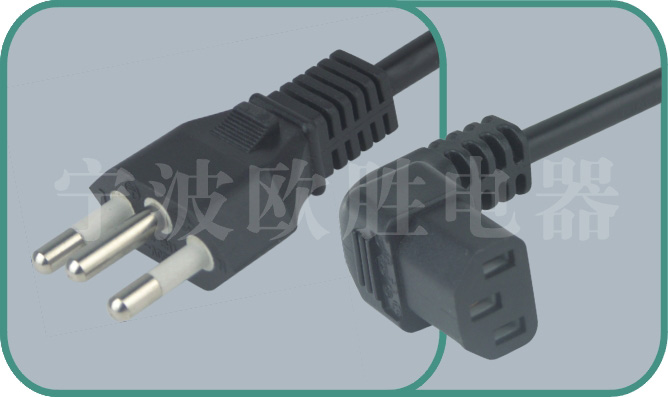 Brazil standards power cord,YHB-3/ST3-F 10-12-16A/250V