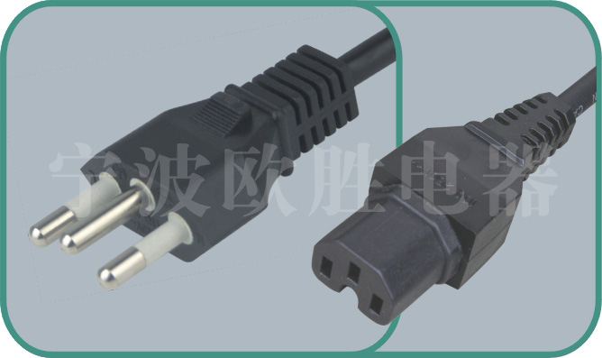 Btazil standards power cord,YHB-3/ST3-H 10-12-16A/250V,Argentina plug,argentina power cord