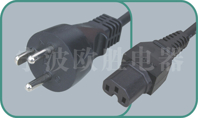 Denmark power cord,Y011/ST3-H 16A/250V