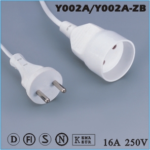 Extension cord,European Extension cord Y002A  Y002A-ZB,ac extension cord,extension cable cord,extension power cord