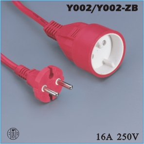 Extension cord,France Extension cord Y002 Y002-ZB,ac extension cord,extension cable cord,extension power cord