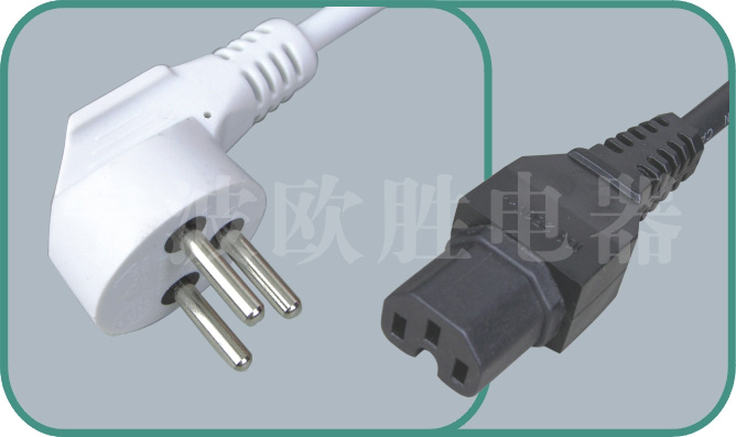 Israel approved power cords,JY17/ST3-H 10A/250V,israel power cord,israel adapter plug