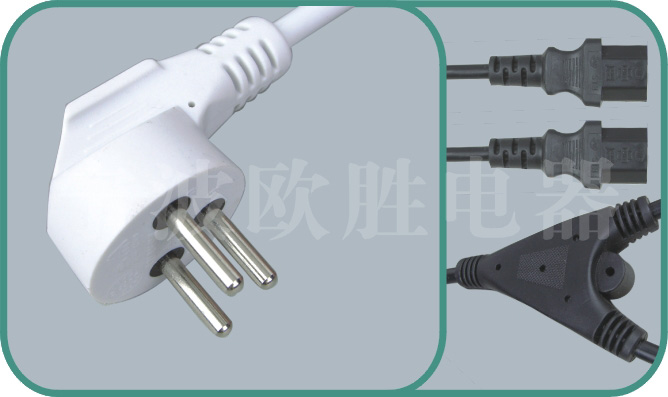 Israel approved power cords,JY17/YY-3T 10A/250V,israel power cord,israel adapter plug