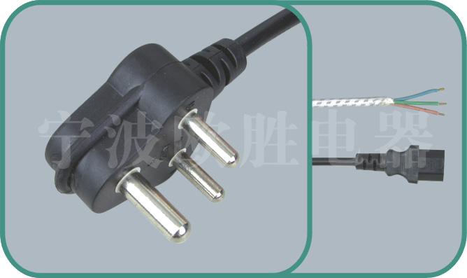 South Africa SABS power cord,C-17 6-15A/250V