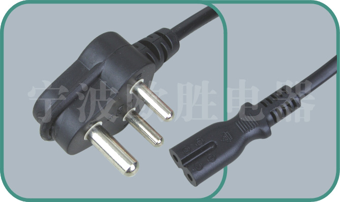 South Africa standards power cord,C-17/QT2 6-15A/250V,power cord,ac power cord