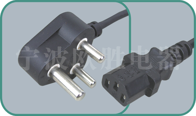 South Africa SABS power cord,N02/ST3 15A/250V