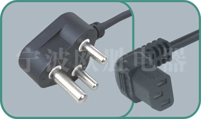 South Africa standards power cord,N02/ST3-F 15A/250V,power cord,ac power cord