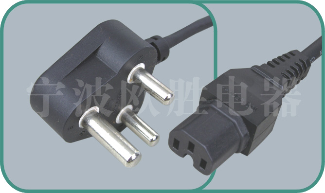 South Africa standards power cord,N02/ST3-H 15A/250V,power cord,ac power cord
