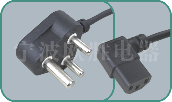 South Africa standards power cord,N02/ST3-W 15A/250V,power cord,ac power cord