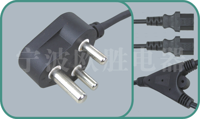 South Africa SABS power cord,N02/YY-ST 15A/250V,power cord,ac power cord