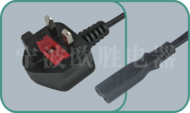 UK BSI 1363 A power cords,D09/ST2 3A-13A 250V,british cord