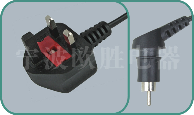 UK BSI 1363 A power cords,D09/XX104 3A-13A 250V,british cord