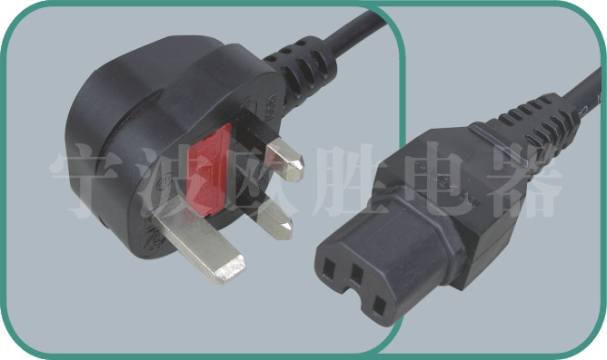 UK BSI 1363 A power cords,OS13/ST3-H 3A-13A 250V,british cord